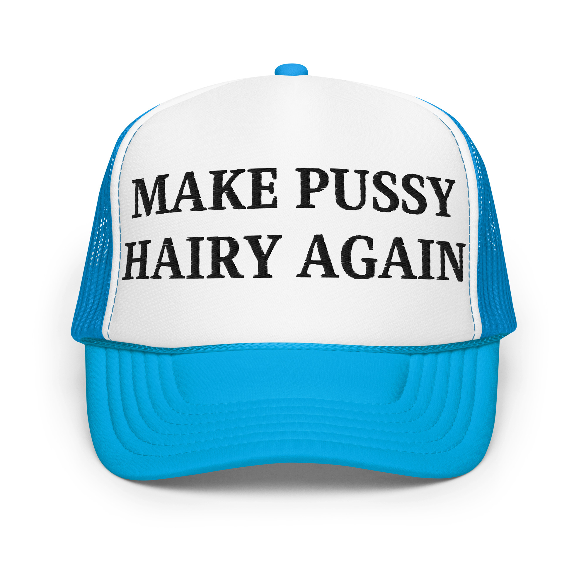 Make Pussy Hairy Again (in black letters) trucker hat - Image 5