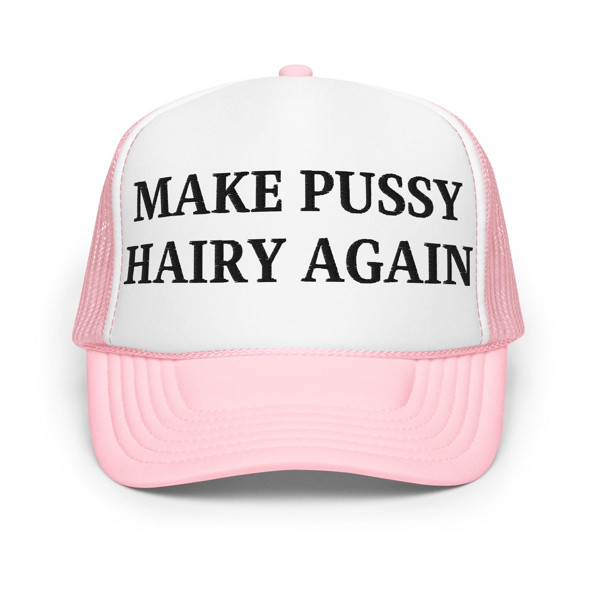 Make Pussy Hairy Again (in black letters) trucker hat - Image 6