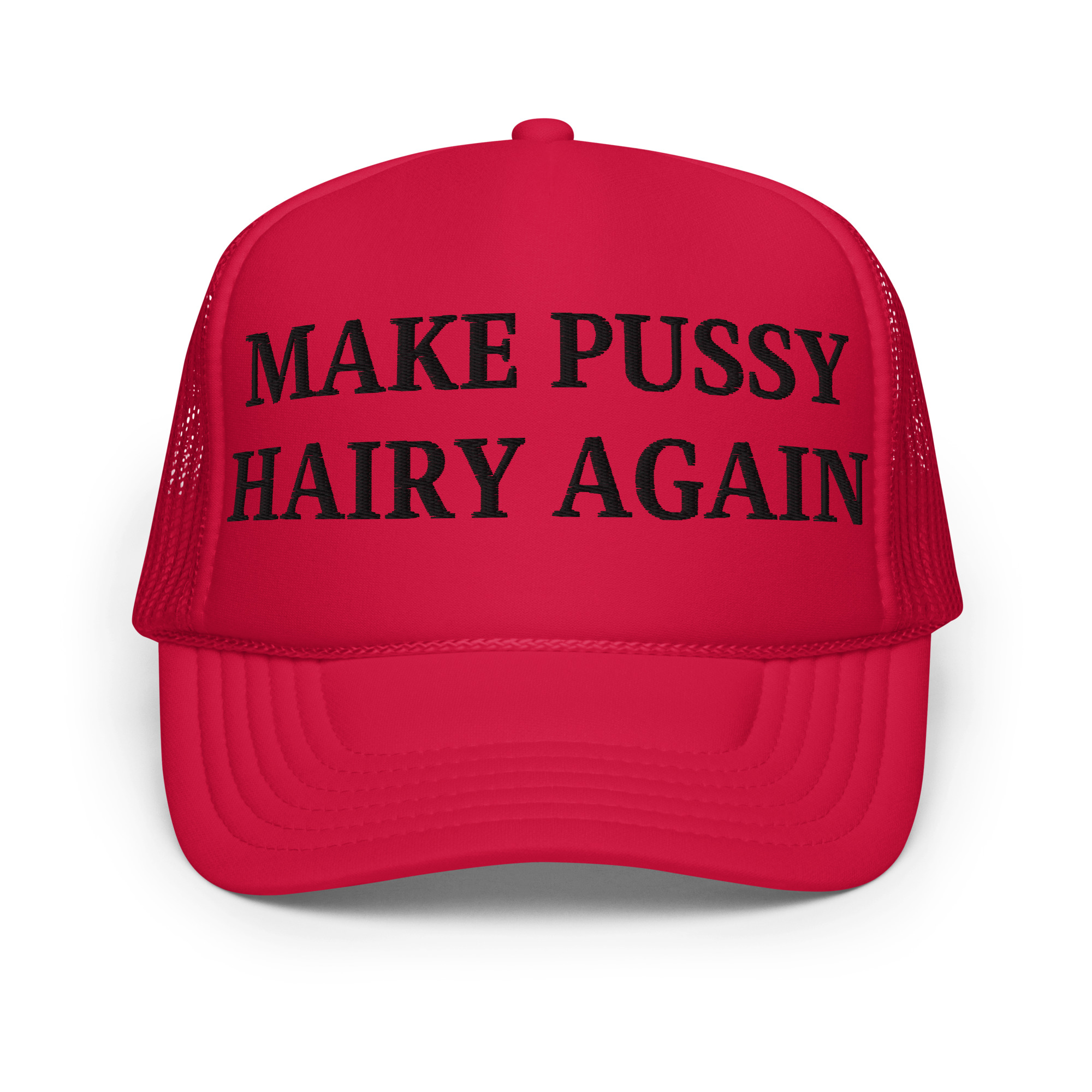 Make Pussy Hairy Again (in black letters) trucker hat - Image 4
