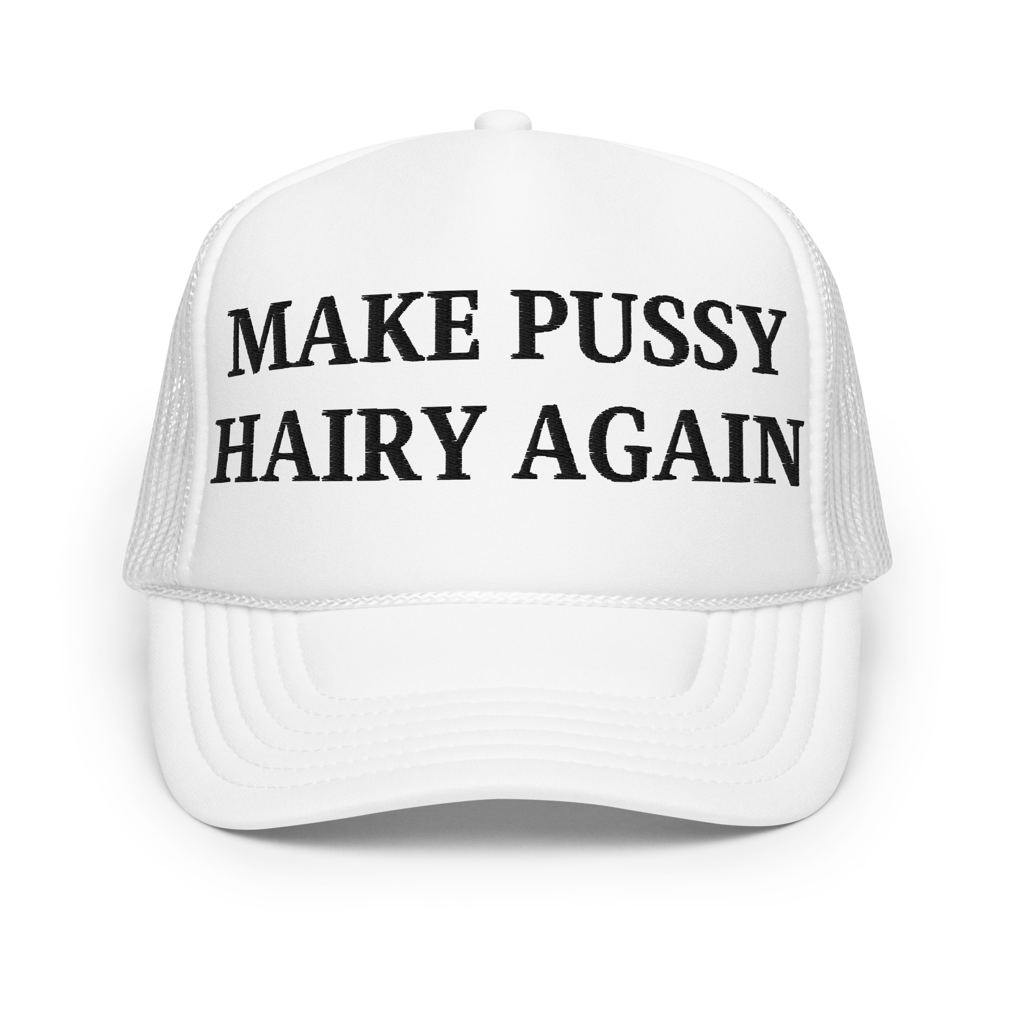 Make Pussy Hairy Again (in black letters) trucker hat - Image 8