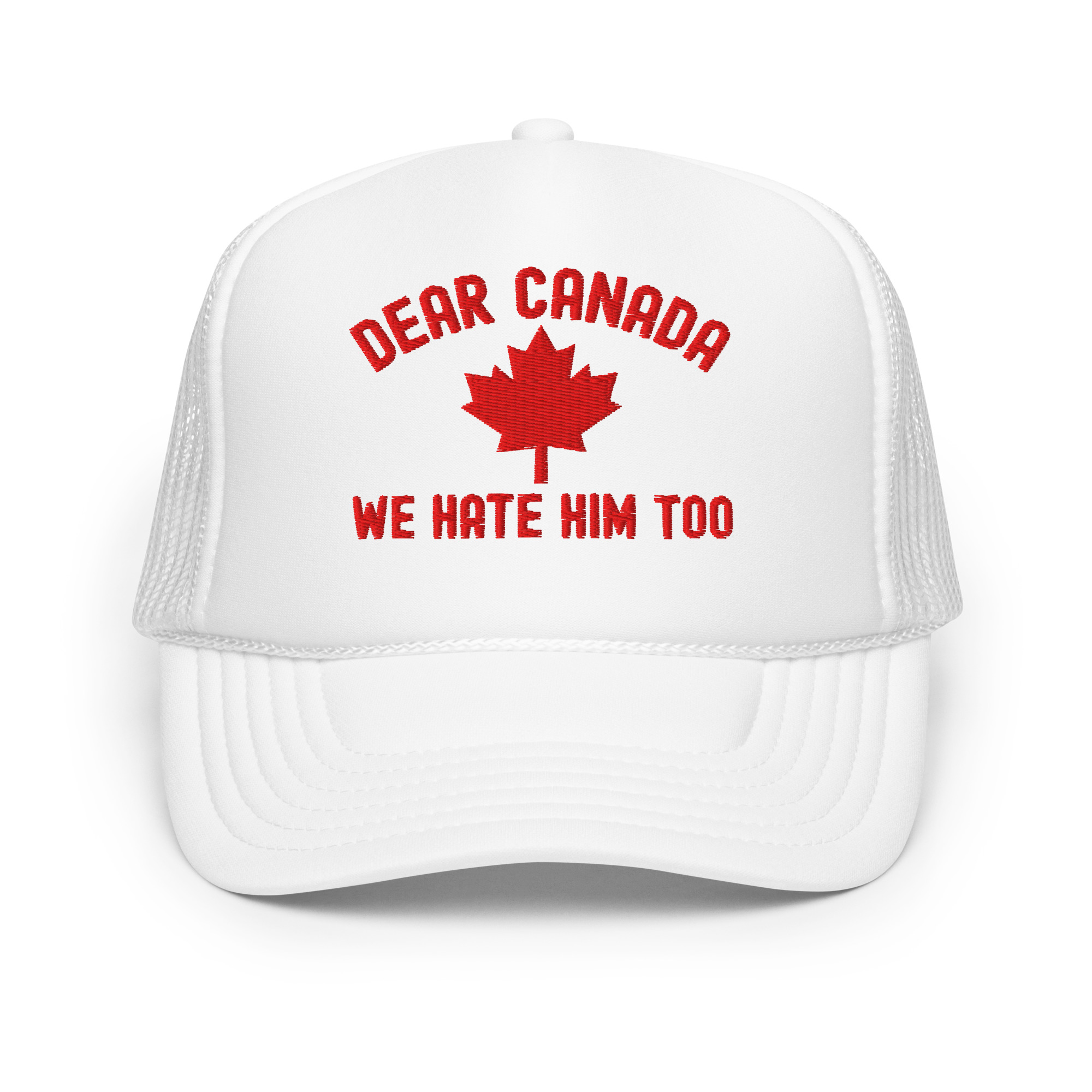 Dear Canada We Hate Him Too trucker hat - Image 9