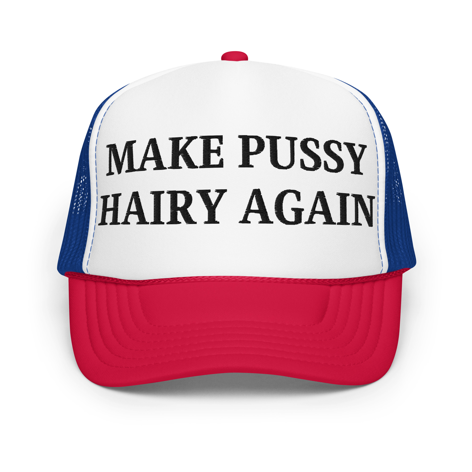 Make Pussy Hairy Again (in black letters) trucker hat - Image 7