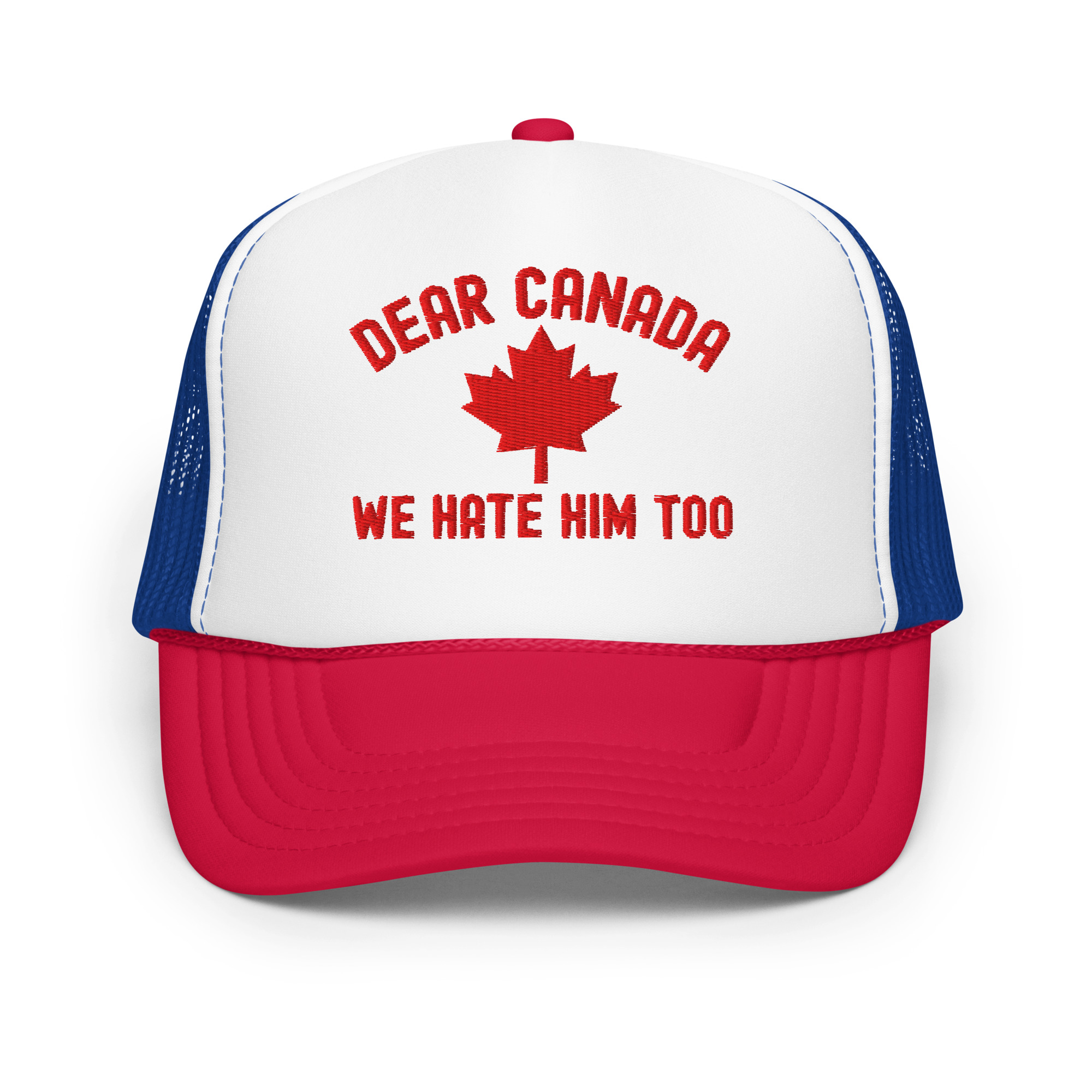 Dear Canada We Hate Him Too trucker hat - Image 8