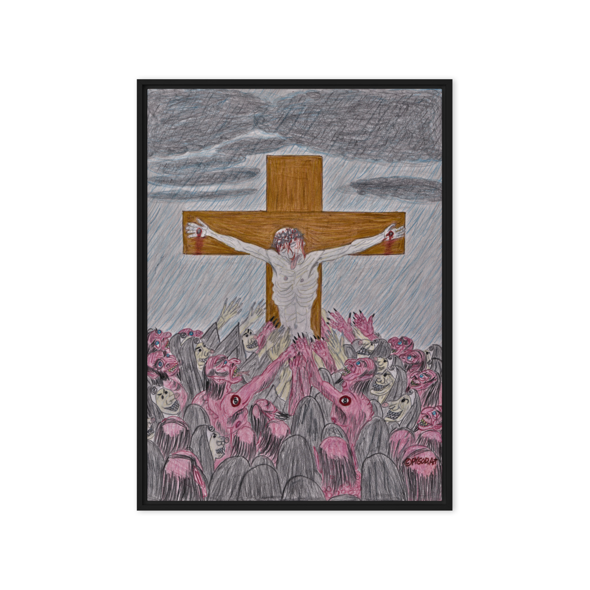 Crucifixion Framed Canvas Print (20″x 28″) Ready to Hang