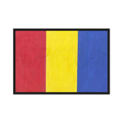 Red, Yellow and Blue Framed Canvas Print (36″x24″) Ready to Hang
