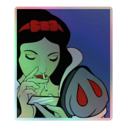 Snow White Cocaine Holographic sticker