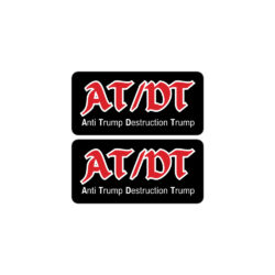 Alternative view of AT/DT (Anti Trump Destruction Trump) stickers