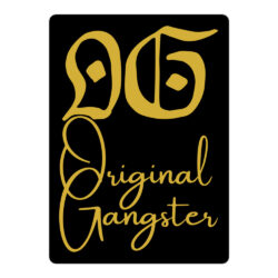 O.G. Original Gangster (Gold gothic & cursive font) sticker