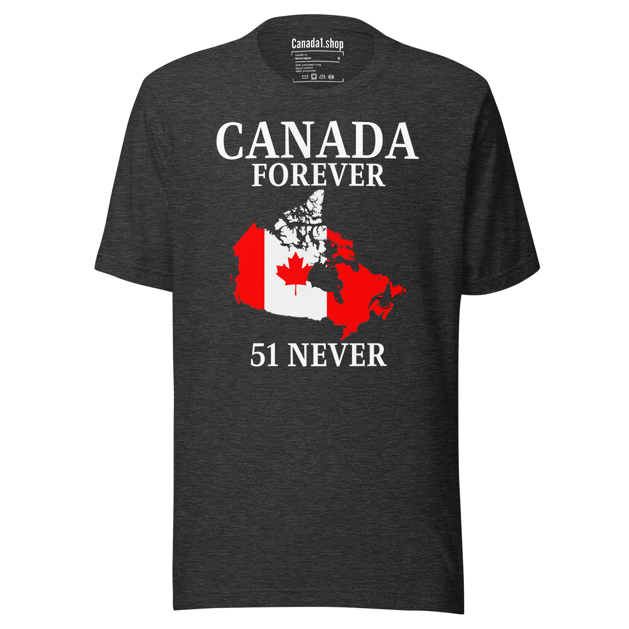 CANADA FOREVER, 51 NEVER - Canada Map Flag T-Shirt - Image 6