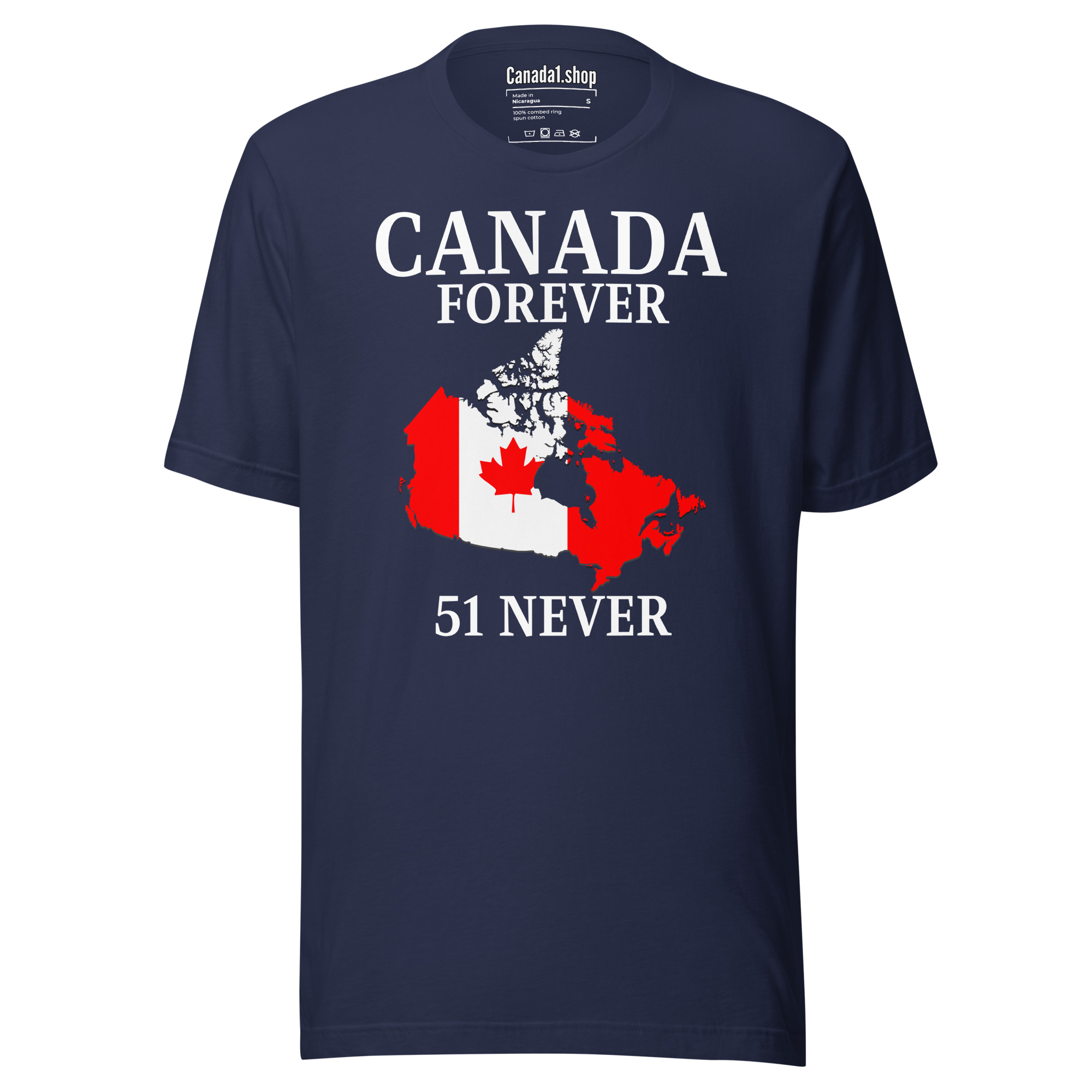 CANADA FOREVER, 51 NEVER - Canada Map Flag T-Shirt - Image 3