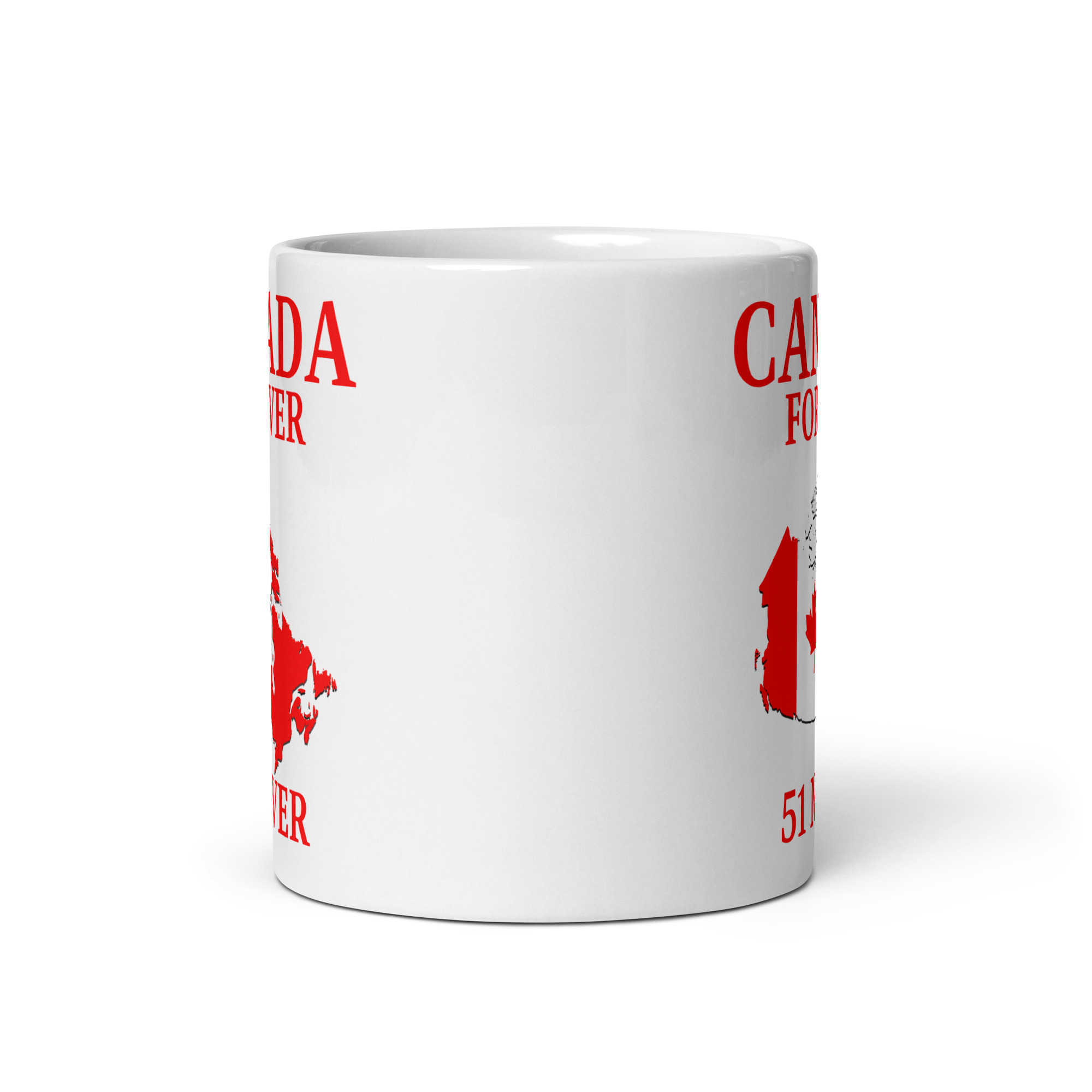 CANADA FOREVER, 51 NEVER – Canada Map Flag coffee mug - Image 4