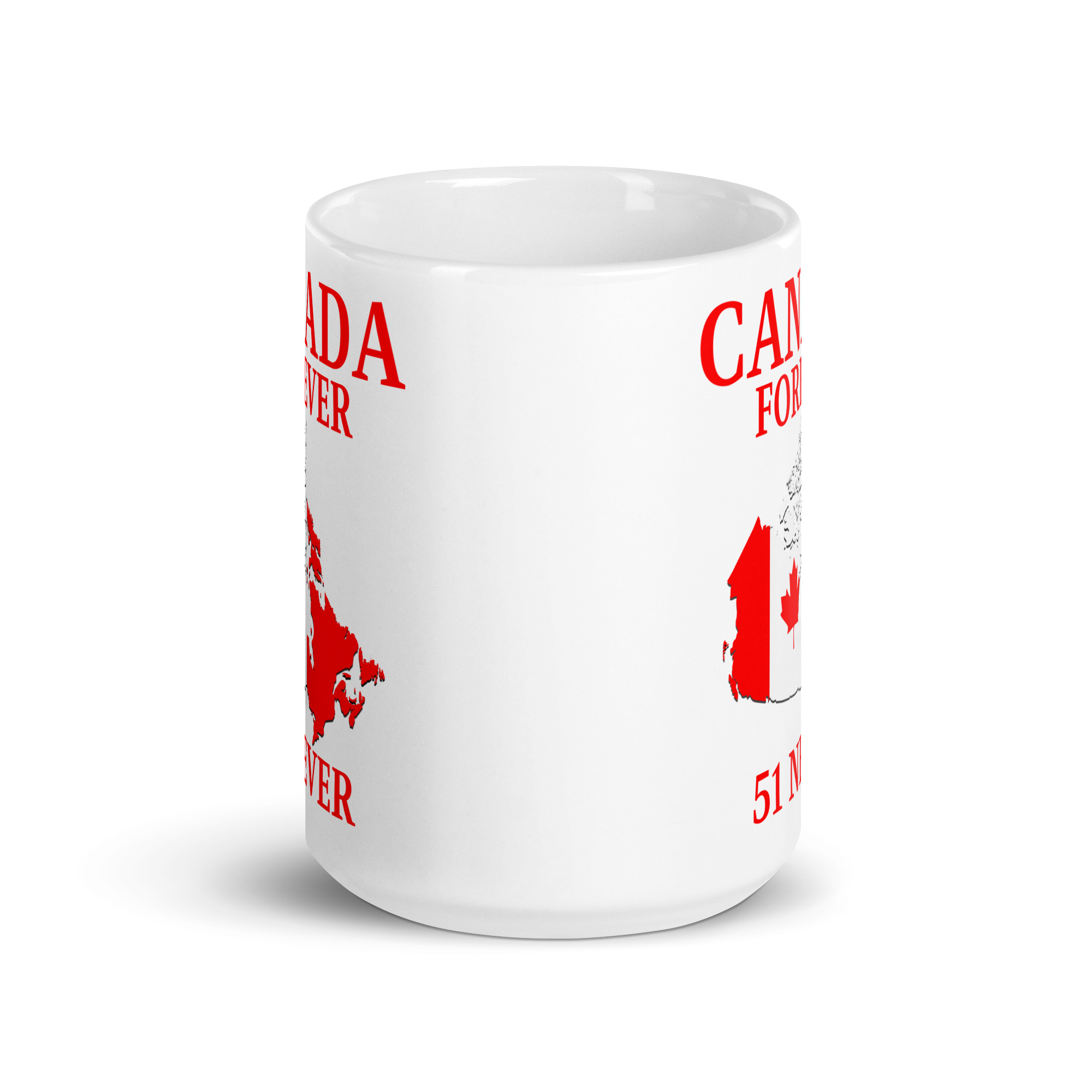 CANADA FOREVER, 51 NEVER – Canada Map Flag coffee mug - Image 7