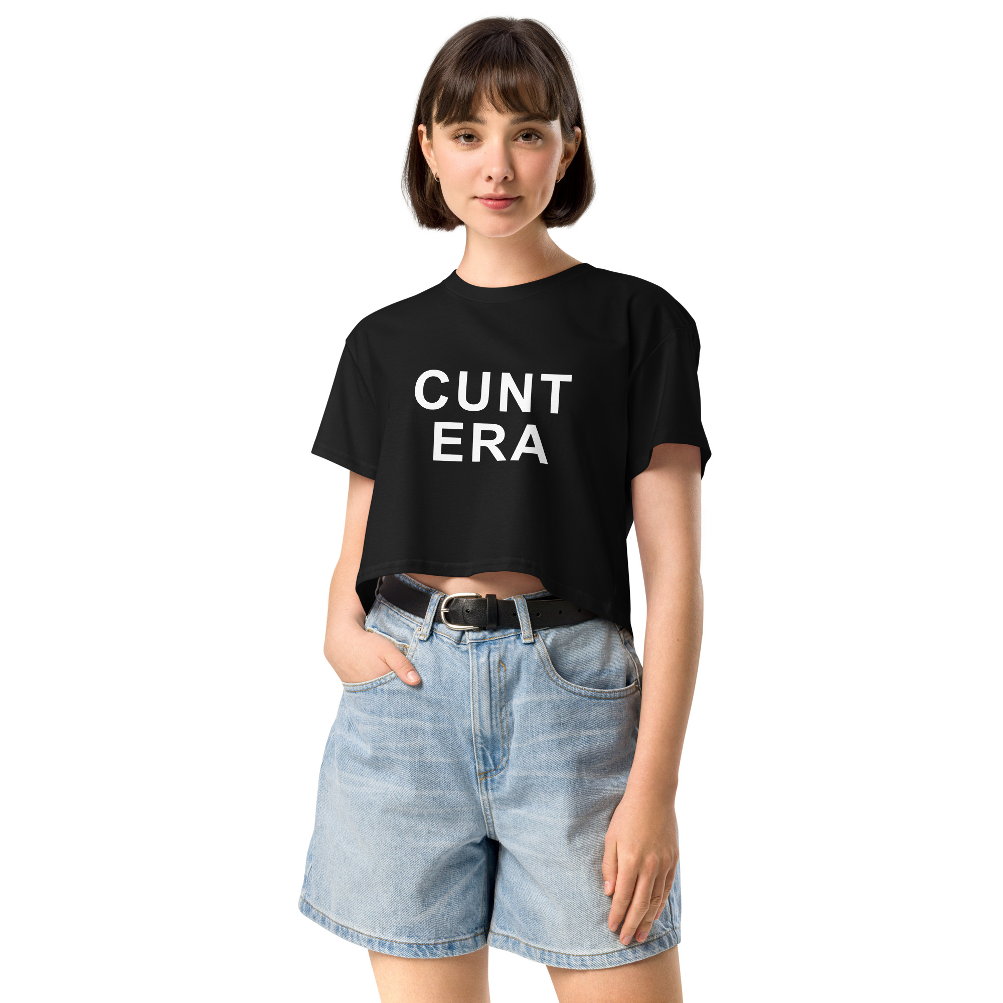 CUNT ERA Black Crop Top - Image 2