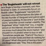 Bogleheads are Jack Bogle disciples