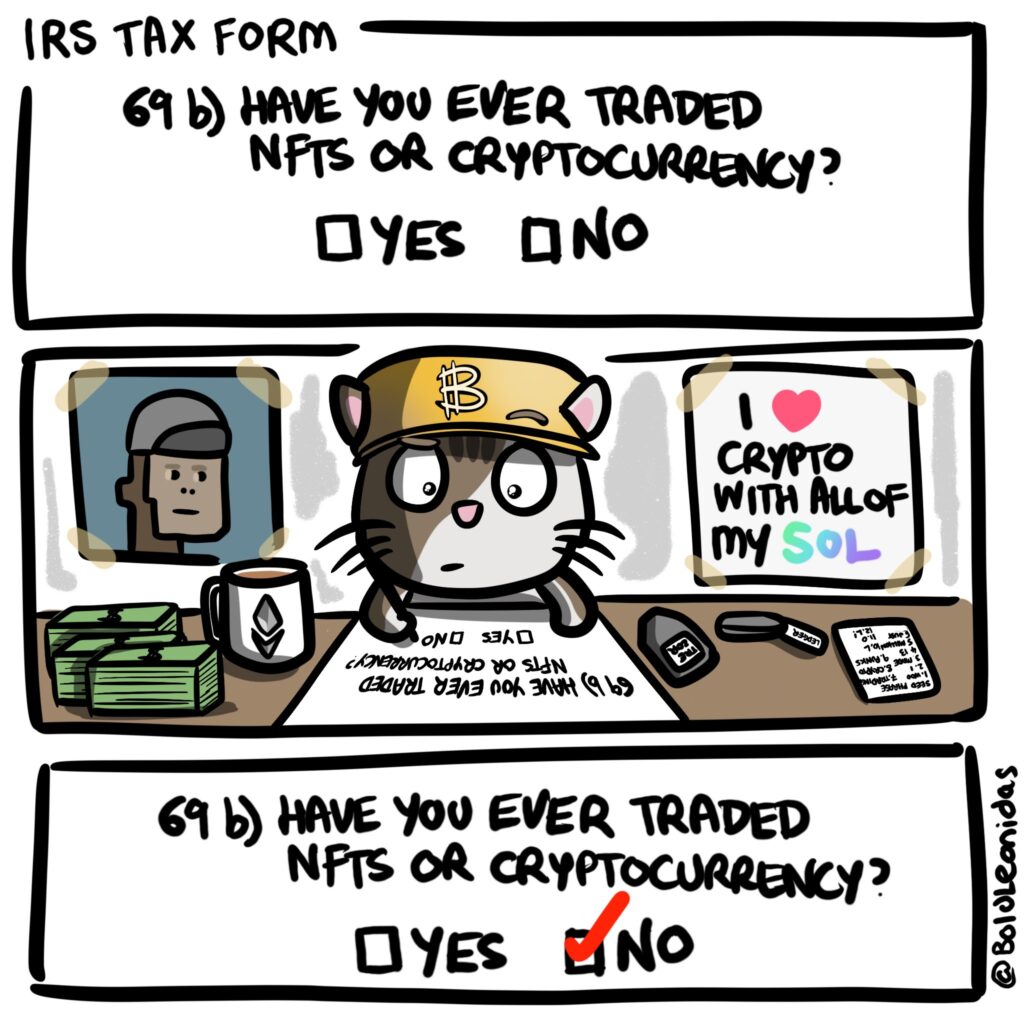 IRS Tax Form 69b - Have you ever traded NFTs or Cryptocurrency