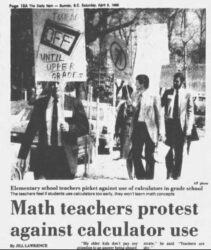 Math teachers protest against calculator use