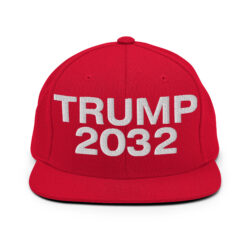 TRUMP 2032 Flat Brim Snapback Hat (Embroidered)