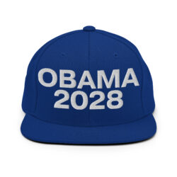 OBAMA 2028 Flat Brim Snapback Hat (Embroidered)