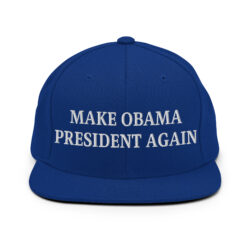 MAKE OBAMA PRESIDENT AGAIN Flat Brim Snapback Hat (Embroidered)