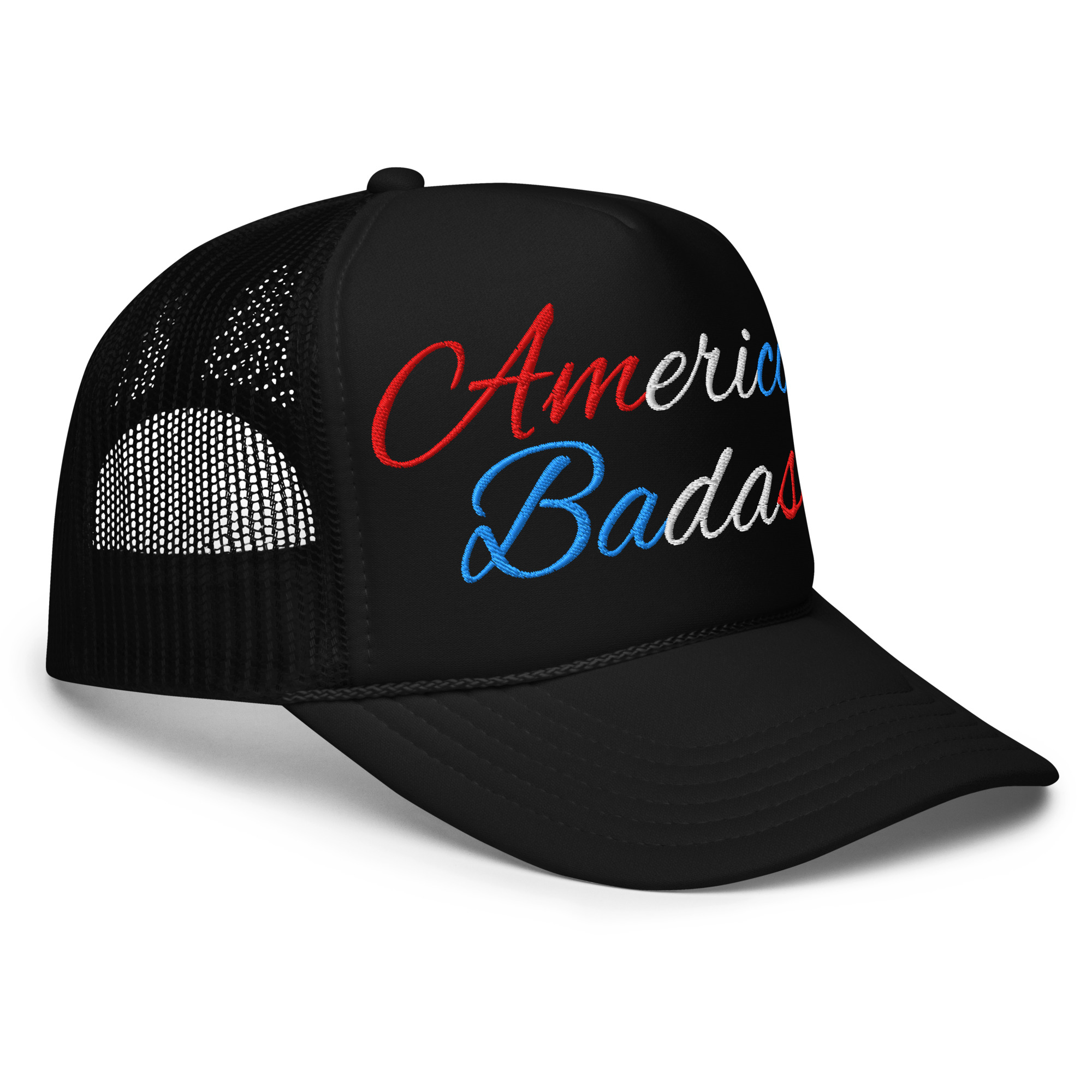 Kid Rock American Badass (Red White and Blue) Foam trucker hat - Image 3