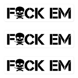 FuCK EM | Skull Cross Machine Guns sticker pack