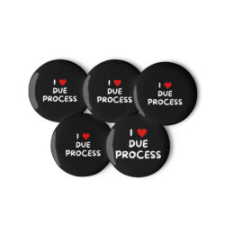 I LOVE DUE PROCESS Set of 5 pin buttons