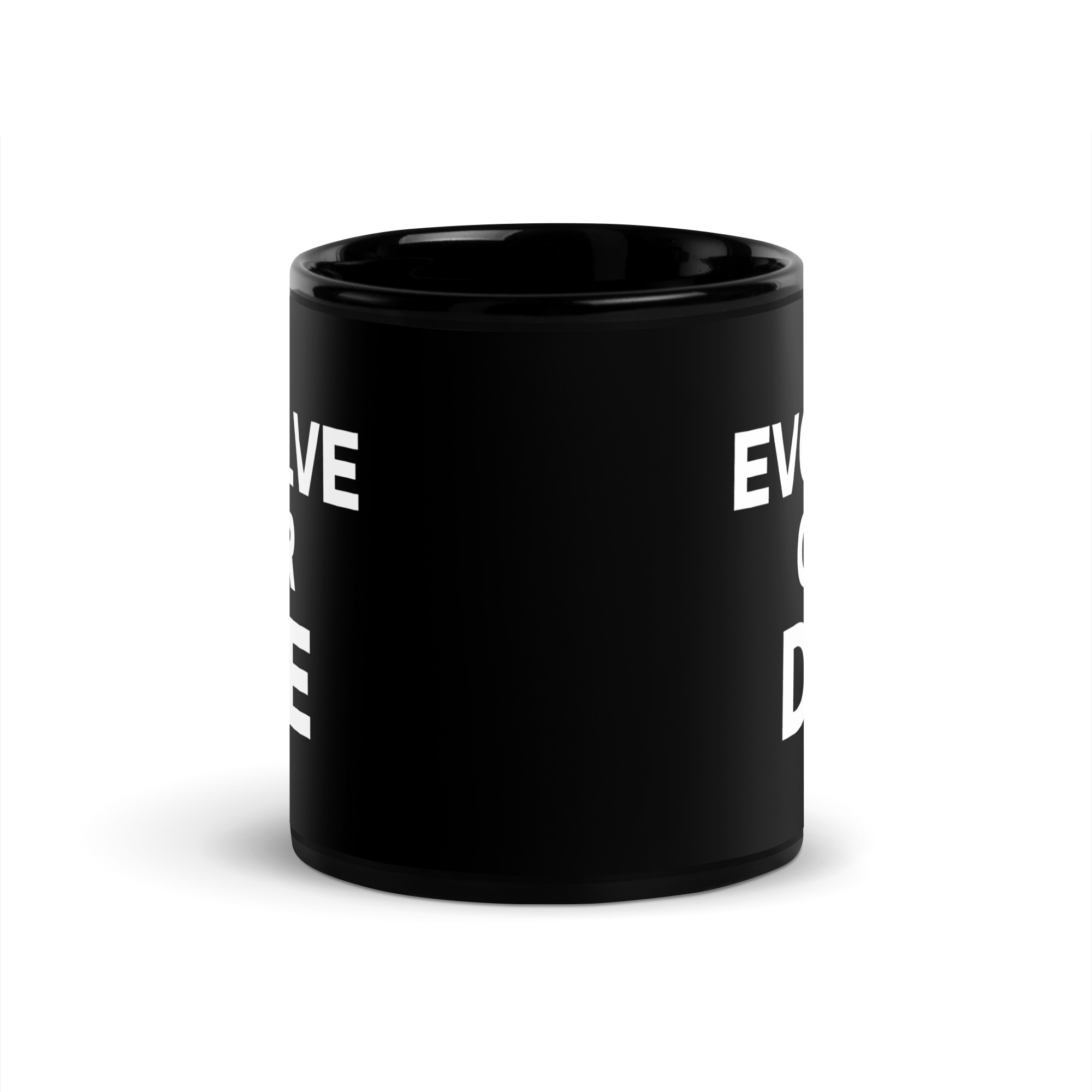 Lily Tomlin ‘Evolve or Die’ Black Coffee Mug - Image 3