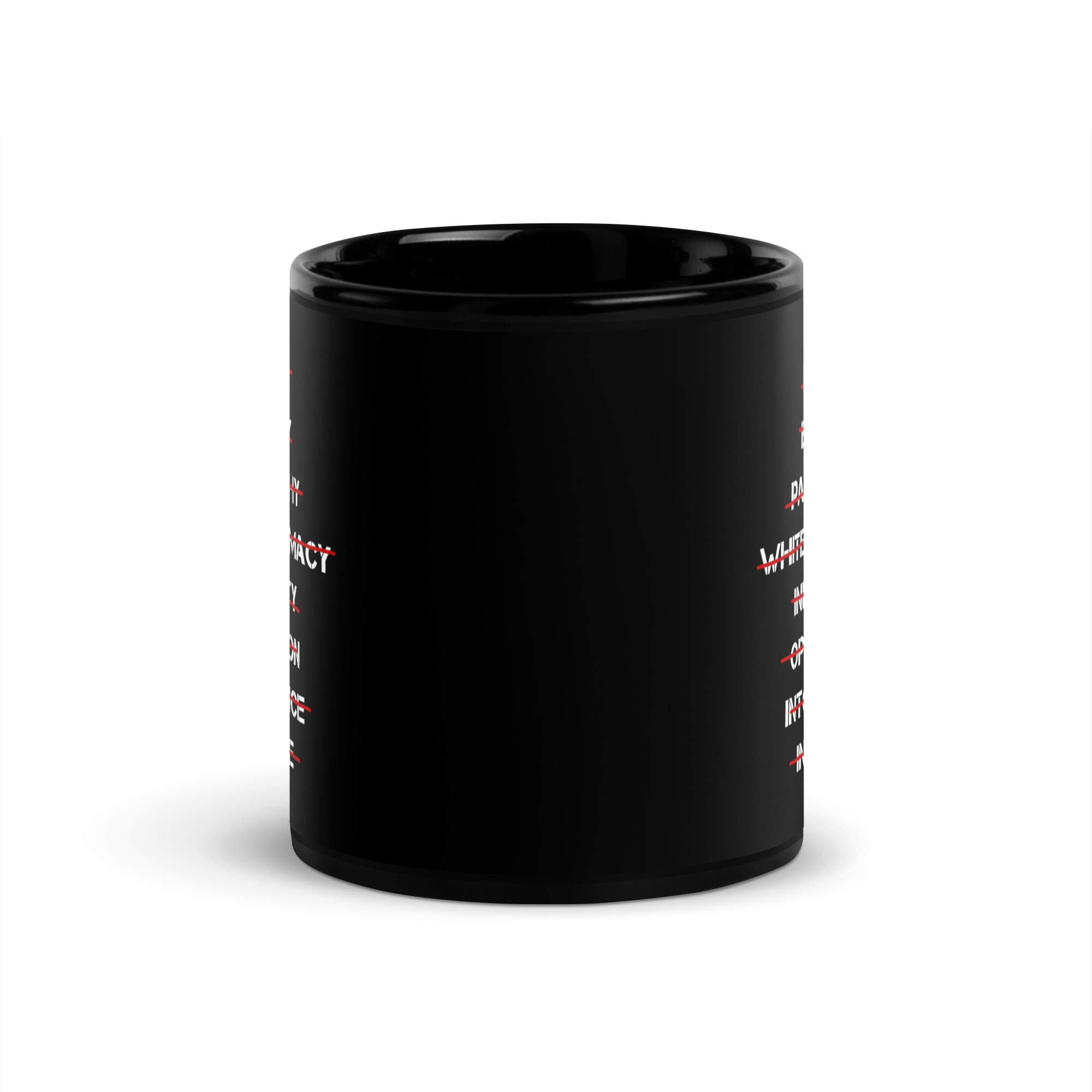 Anti Racism, Anti Bigotry, Anti Patriarchy Black Coffee Mug - Image 3
