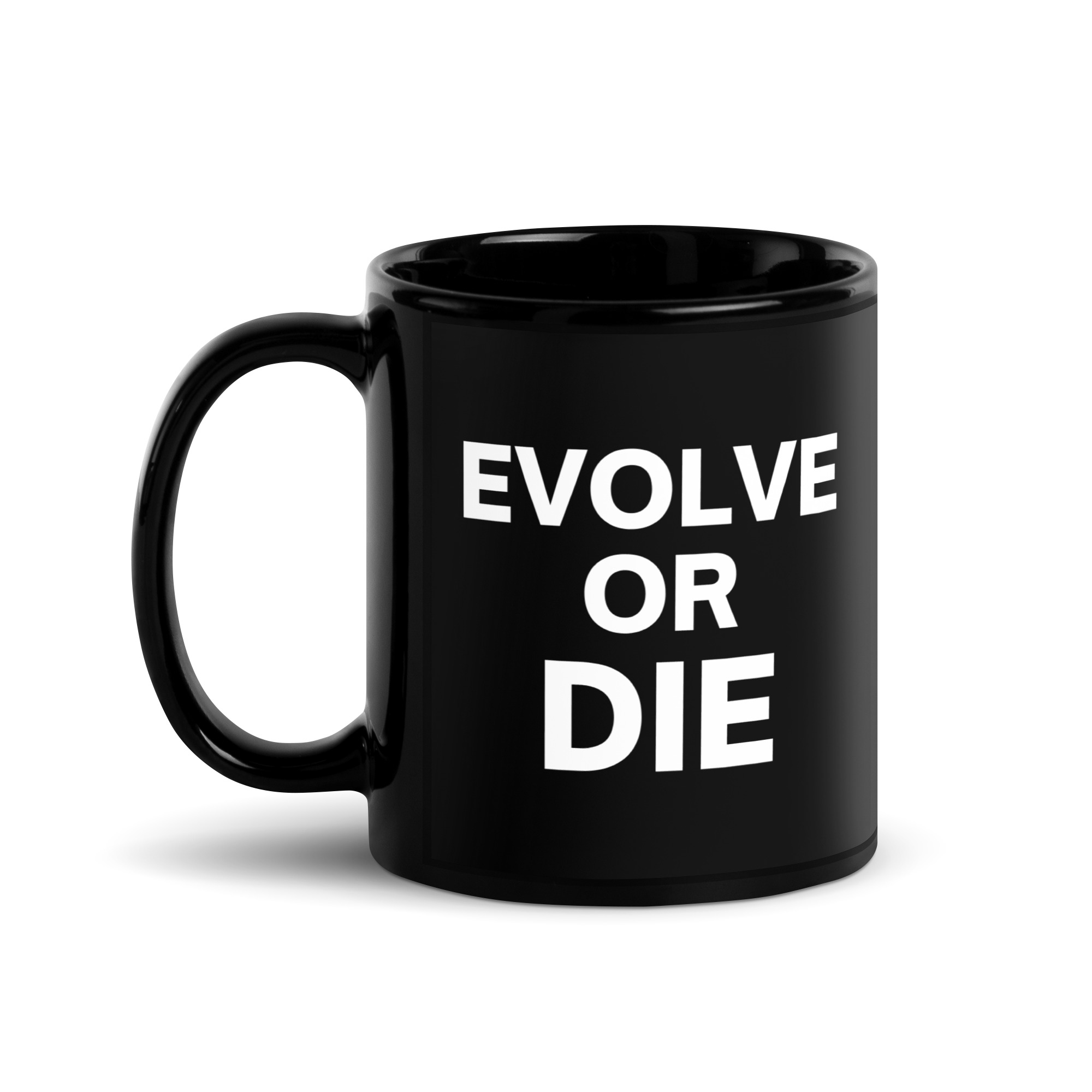 Lily Tomlin ‘Evolve or Die’ Black Coffee Mug - Image 2