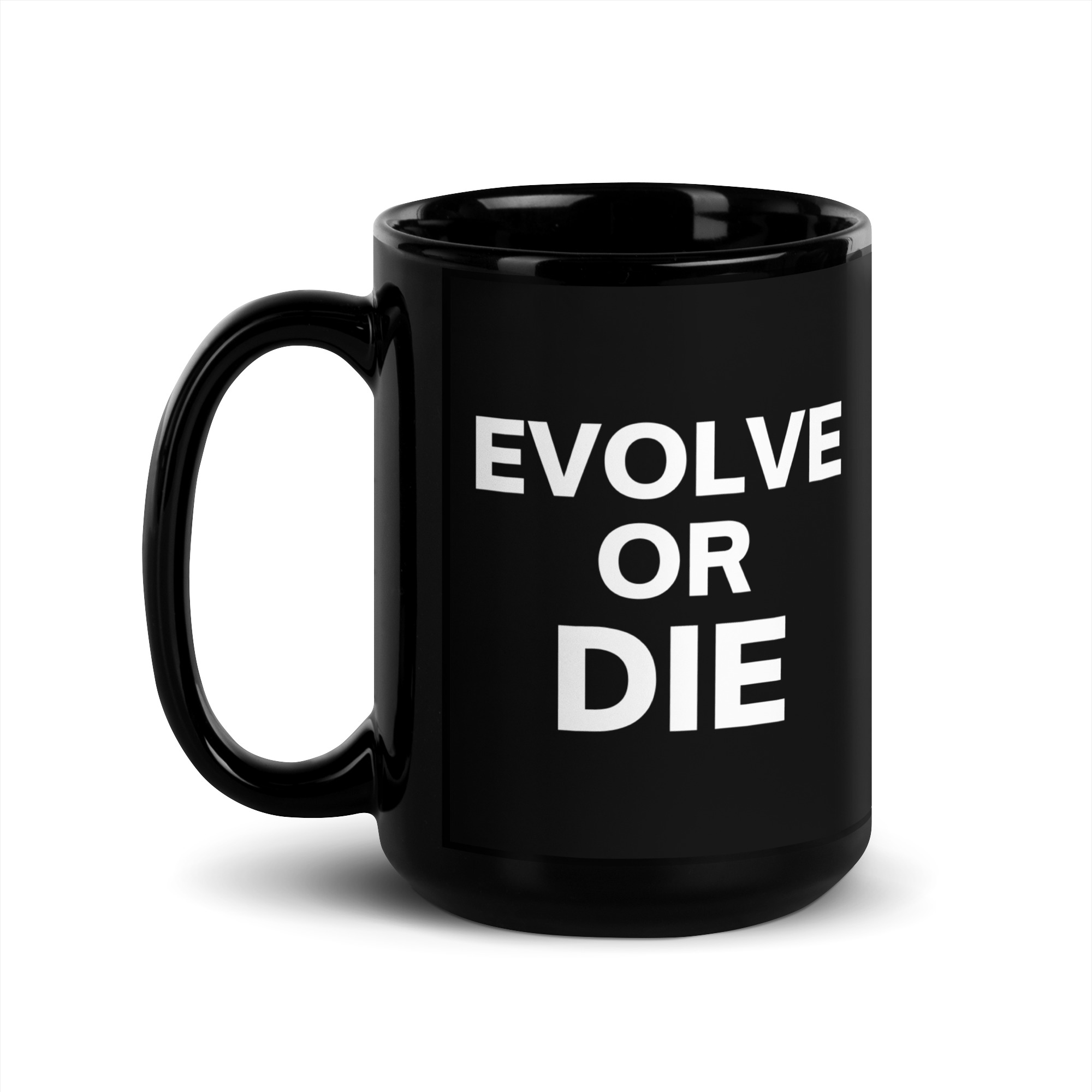 Lily Tomlin ‘Evolve or Die’ Black Coffee Mug - Image 4