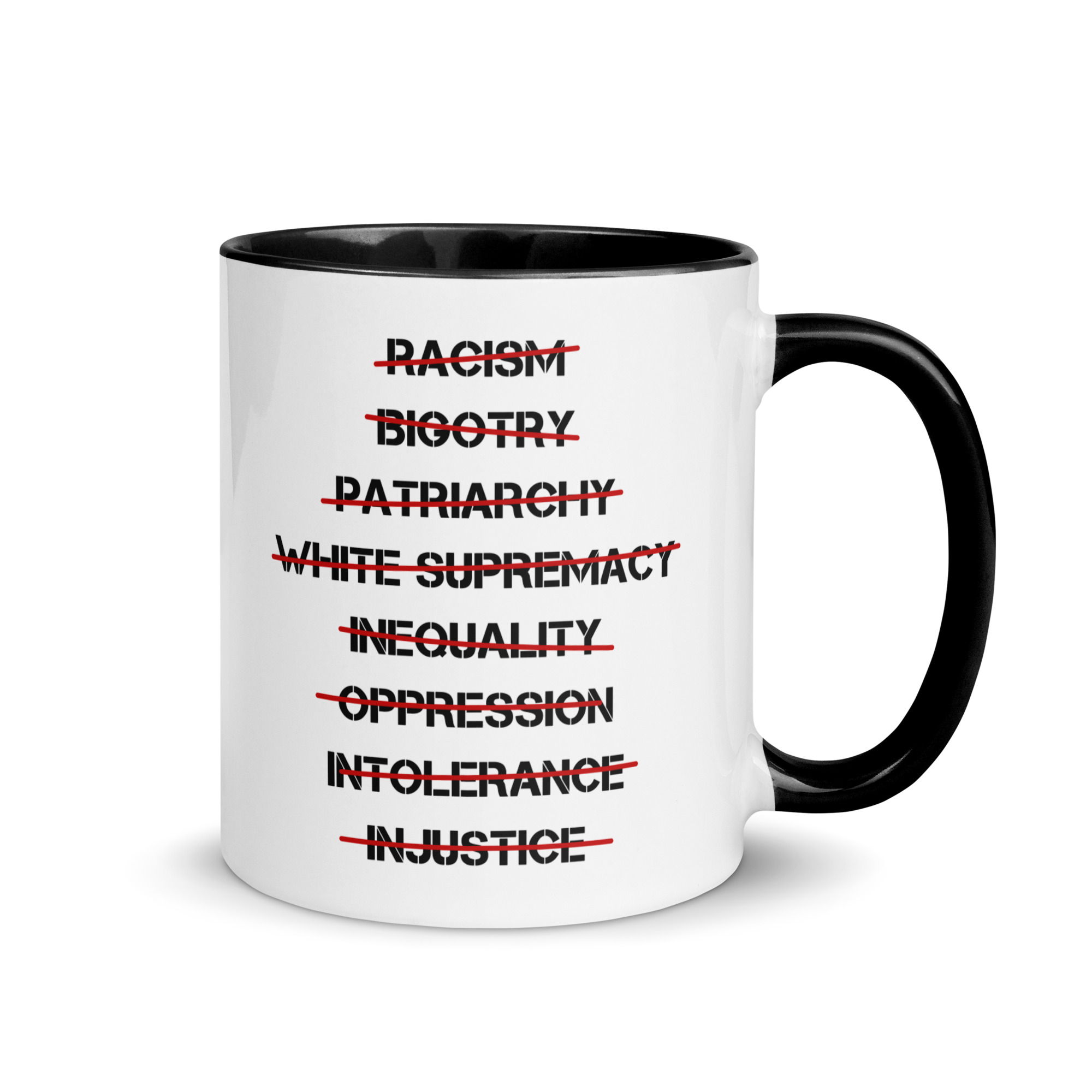 Anti Racism, Anti Bigotry, Anti Patriarchy Mug with Color Inside - Image 2