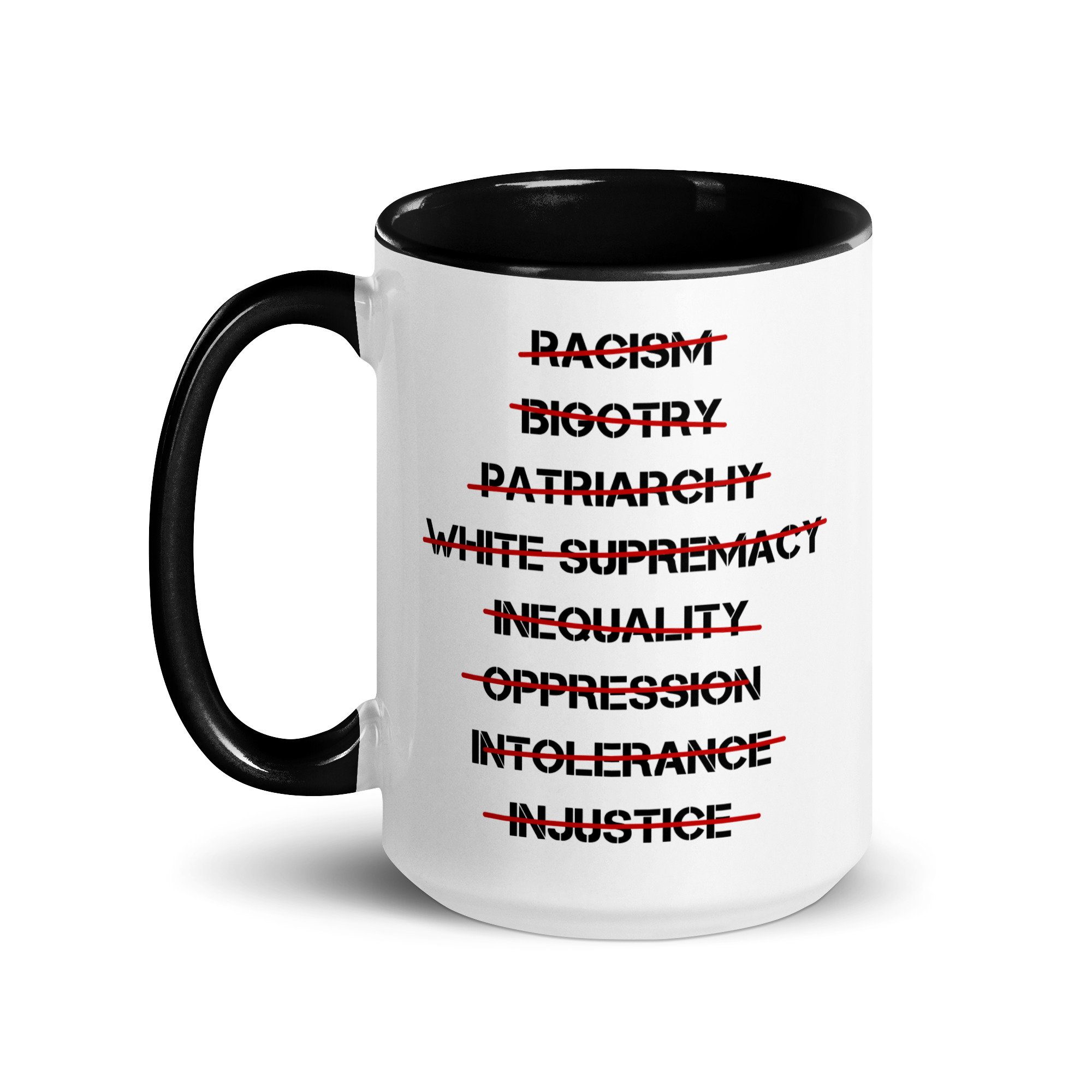 Anti Racism, Anti Bigotry, Anti Patriarchy Mug with Color Inside - Image 6