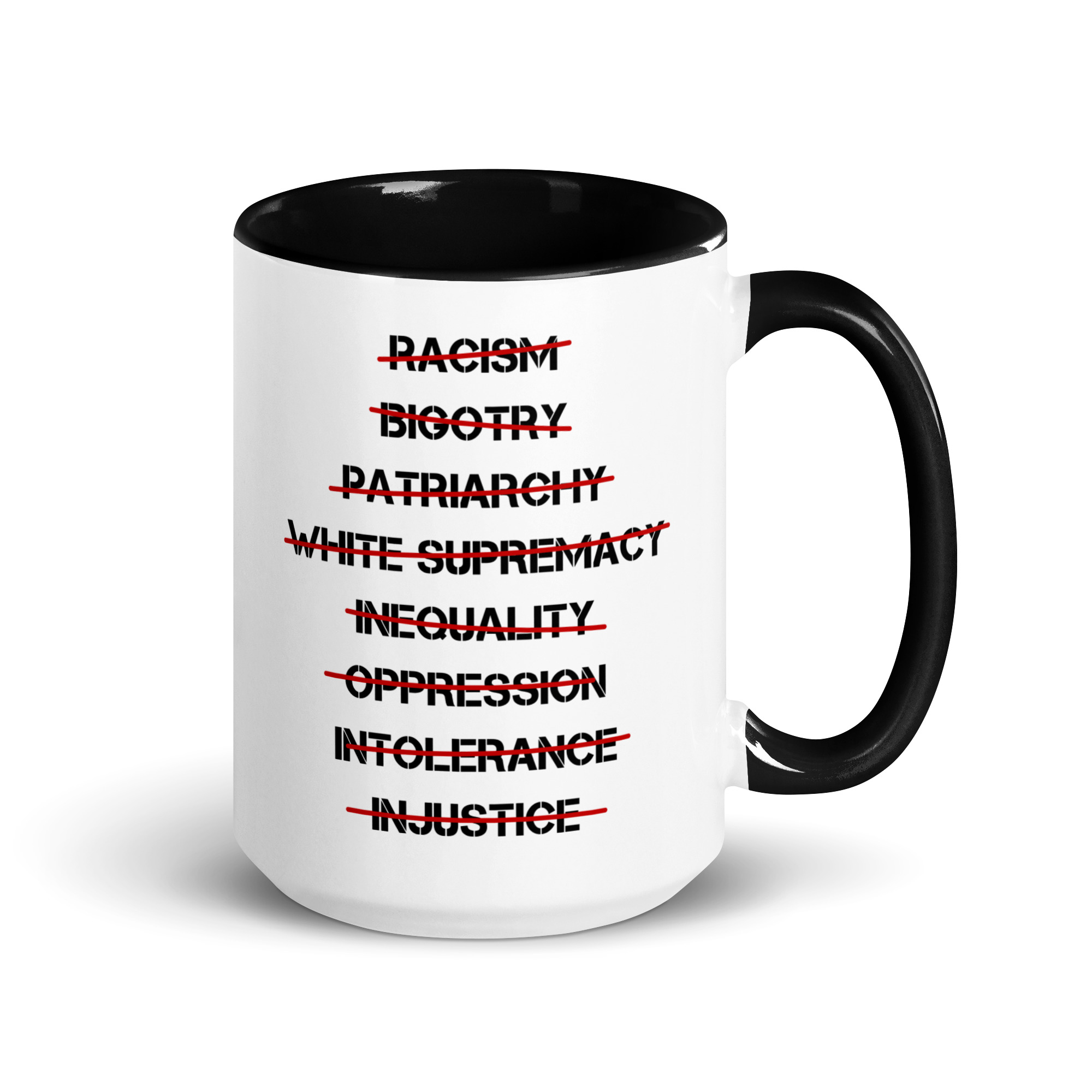 Anti Racism, Anti Bigotry, Anti Patriarchy Mug with Color Inside - Image 4