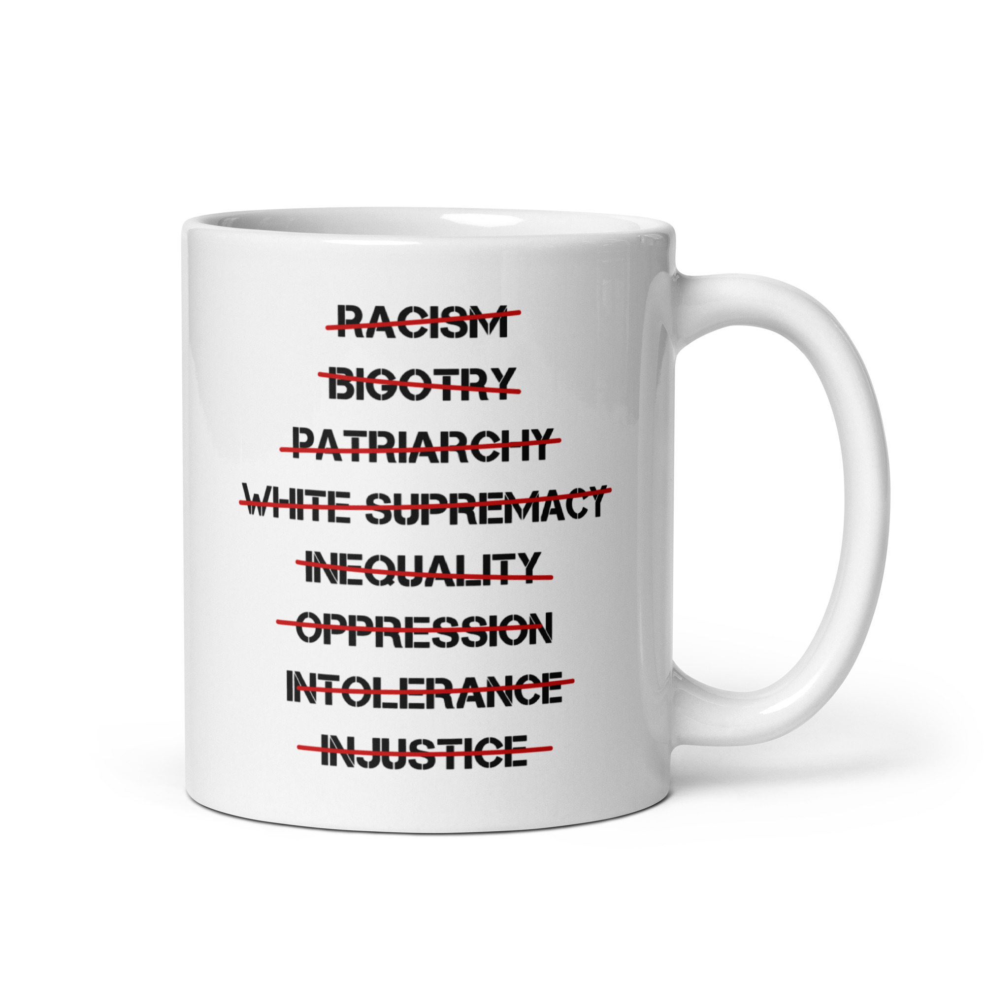 Anti Racism, Anti Bigotry, Anti Patriarchy coffee mug - Image 2