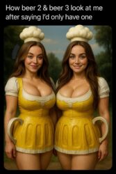 Beer 2 and Beer 3 big boobies meme