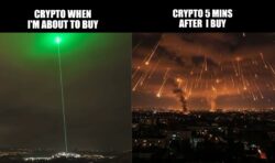 Crypto when I'm about to buy vs Crypto 5 mins after I buy