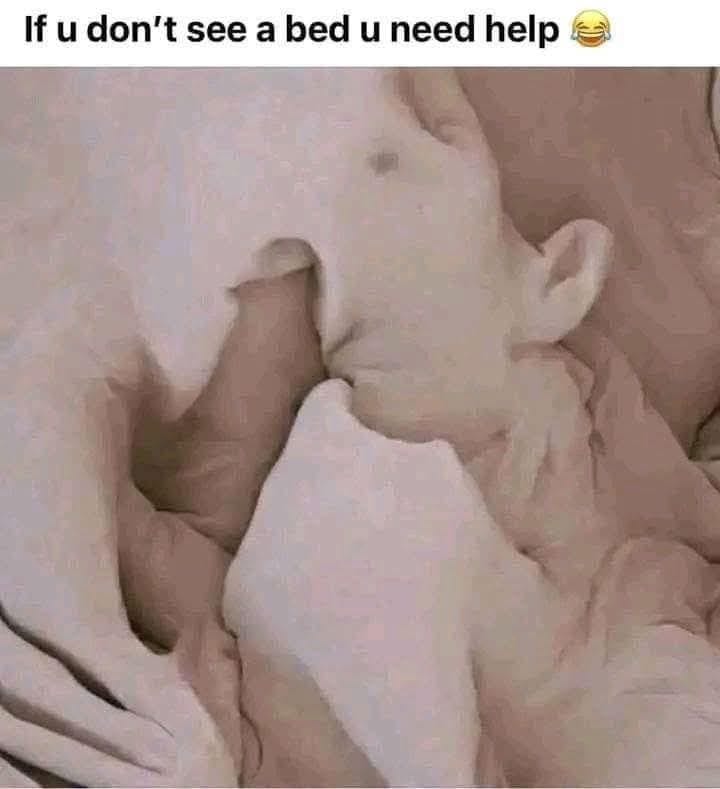 If you don't see a bed u need help - optical illusion