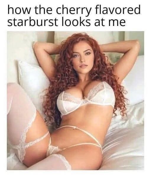 how the cherry flavored starburst looks at me