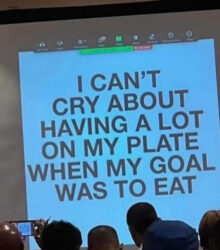 I can't cry about having a lot on my plate when my goal was to eat