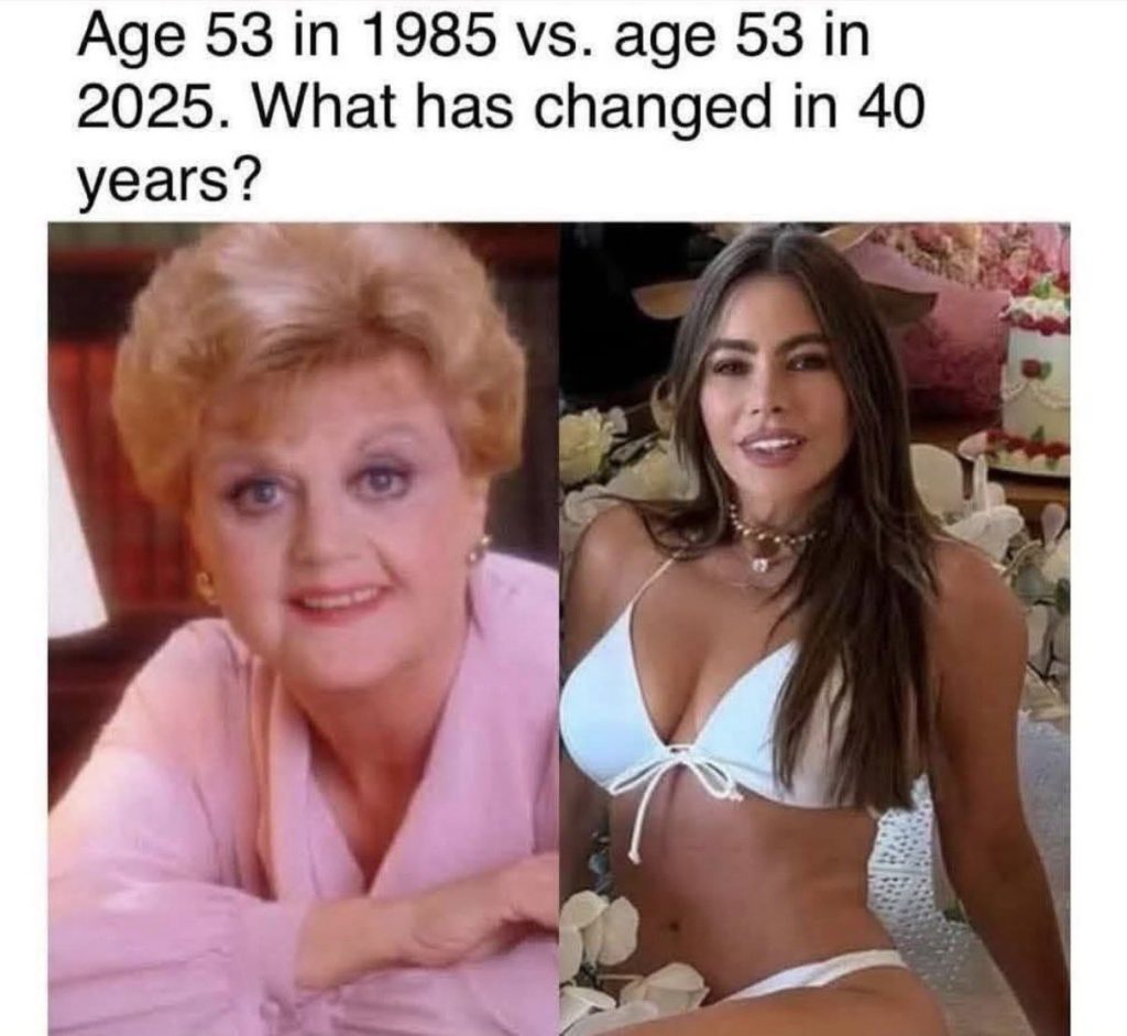 Age 53 in 1985 vs age 53 in 2025