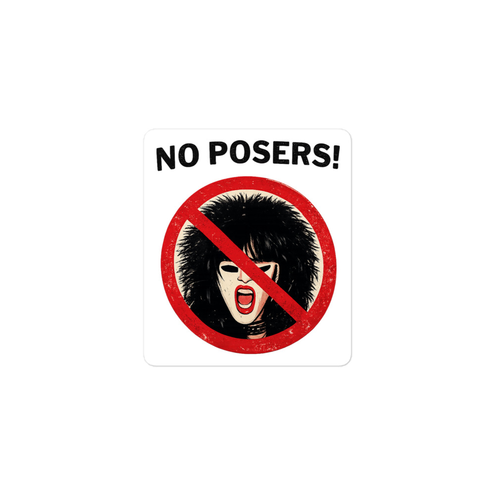 NO POSERS Sticker (No Glam Metal Allowed) - Image 2