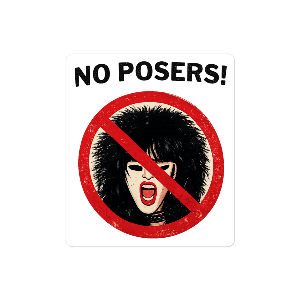 NO POSERS Sticker (No Glam Metal Allowed) - Image 3