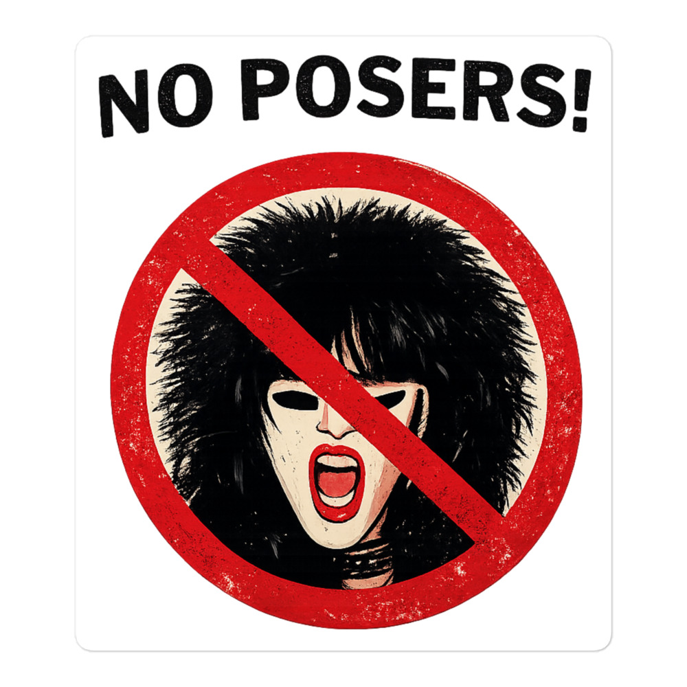 NO POSERS Sticker (No Glam Metal Allowed)