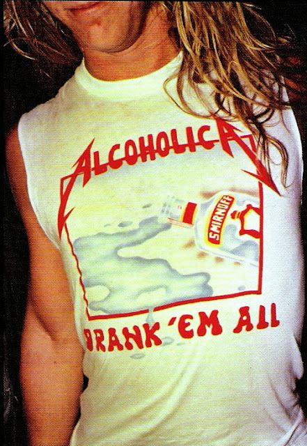AlcoholicA Drank' Em All shirt as worn by James Hetfield of MetallicA
