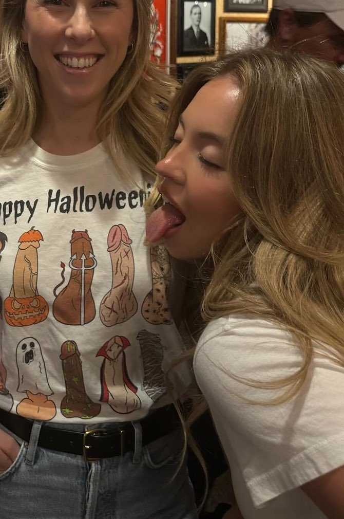 Sydney Sweeney Hawk Tuah cock halloween shirt