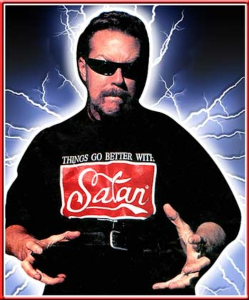 Things Go Better With Satan shirt as worn by James Hetfield of MetallicA