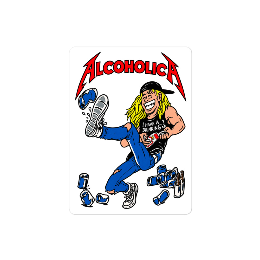 AlcoholicA drunk cartoon sticker - Image 3
