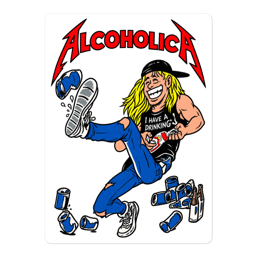 AlcoholicA drunk cartoon sticker