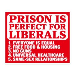 Prison Is Perfect For Liberals sticker