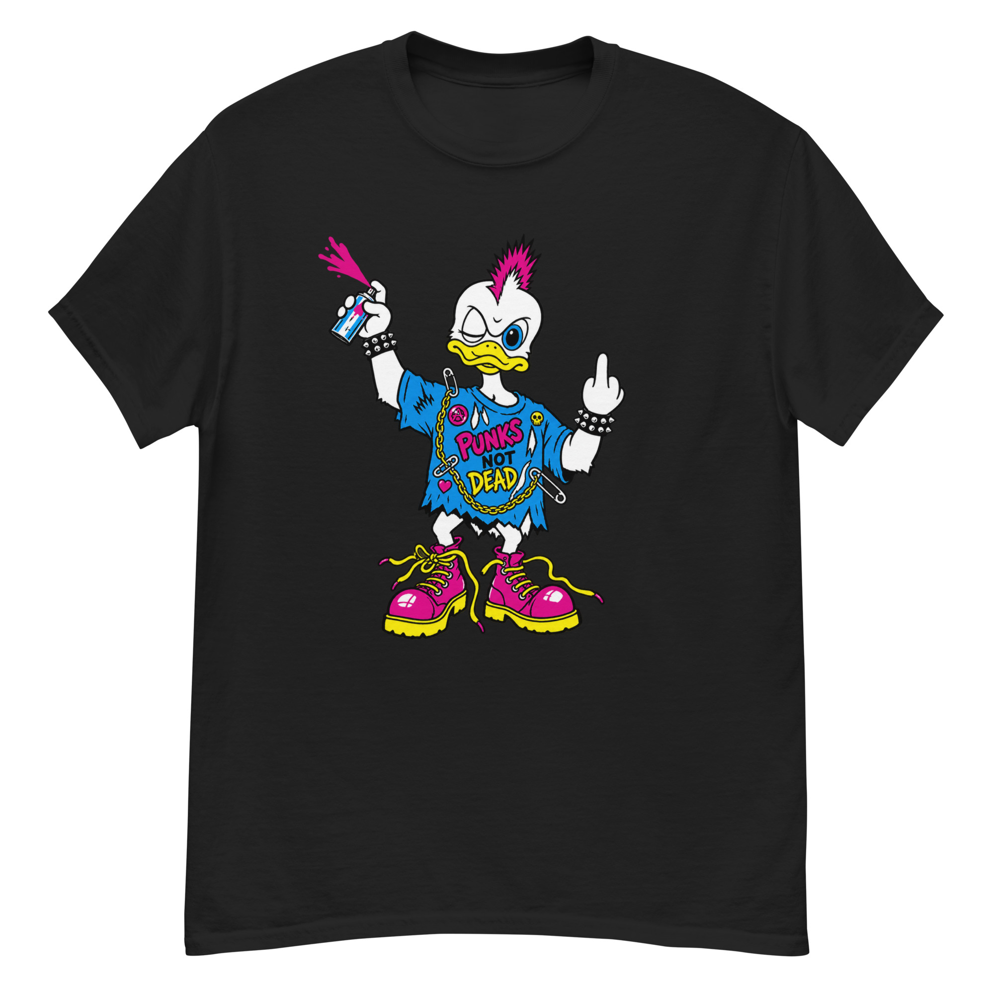 Punk Duck Cartoon T-Shirt worn by Kurt Cobain, Nirvana - Image 4